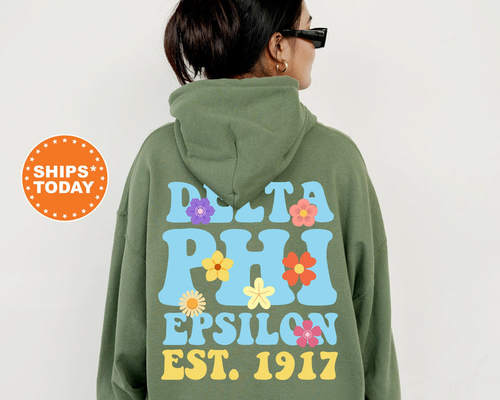 Delta Phi Epsilon Bright Buds Sorority Sweatshirt | DPHIE Sweatshirt | Big Little Reveal Gift | Sorority Merch | Greek Apparel 13566g