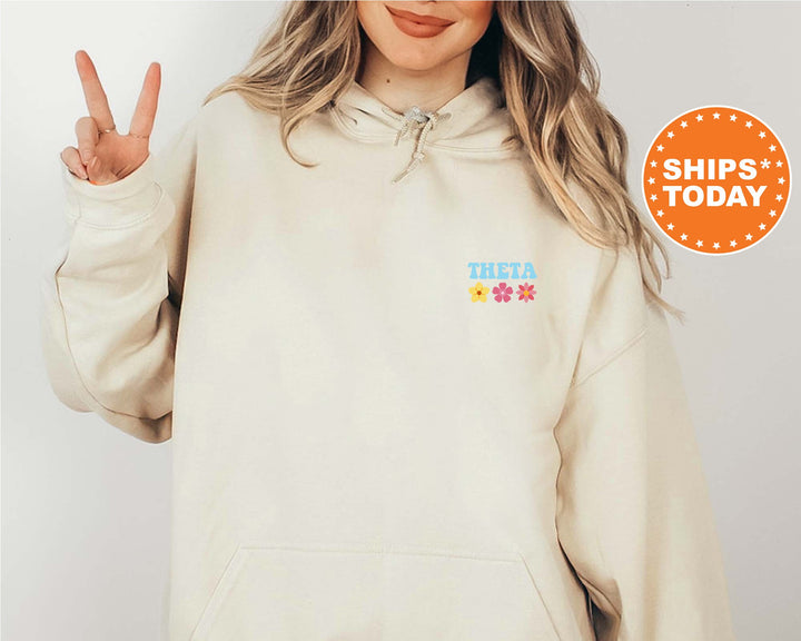 Kappa Alpha Theta Bright Buds Sorority Sweatshirt | Theta Sweatshirt | Sorority Hoodie | Kappa Alpha Theta Gift | Big Little Reveal