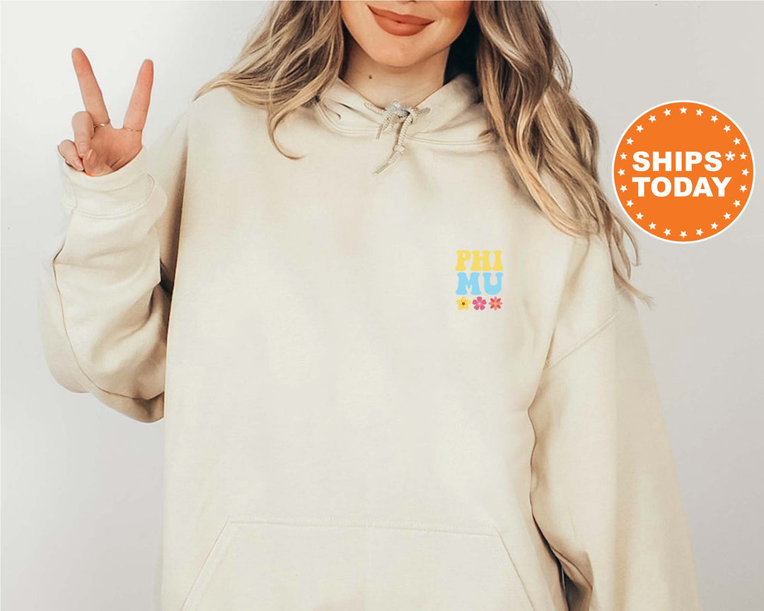 Phi Mu Bright Buds Sorority Sweatshirt | Phi Mu Sweatshirt | Phi Mu Hoodie | Big Little Sorority | Sorority Gift | Greek Apparel