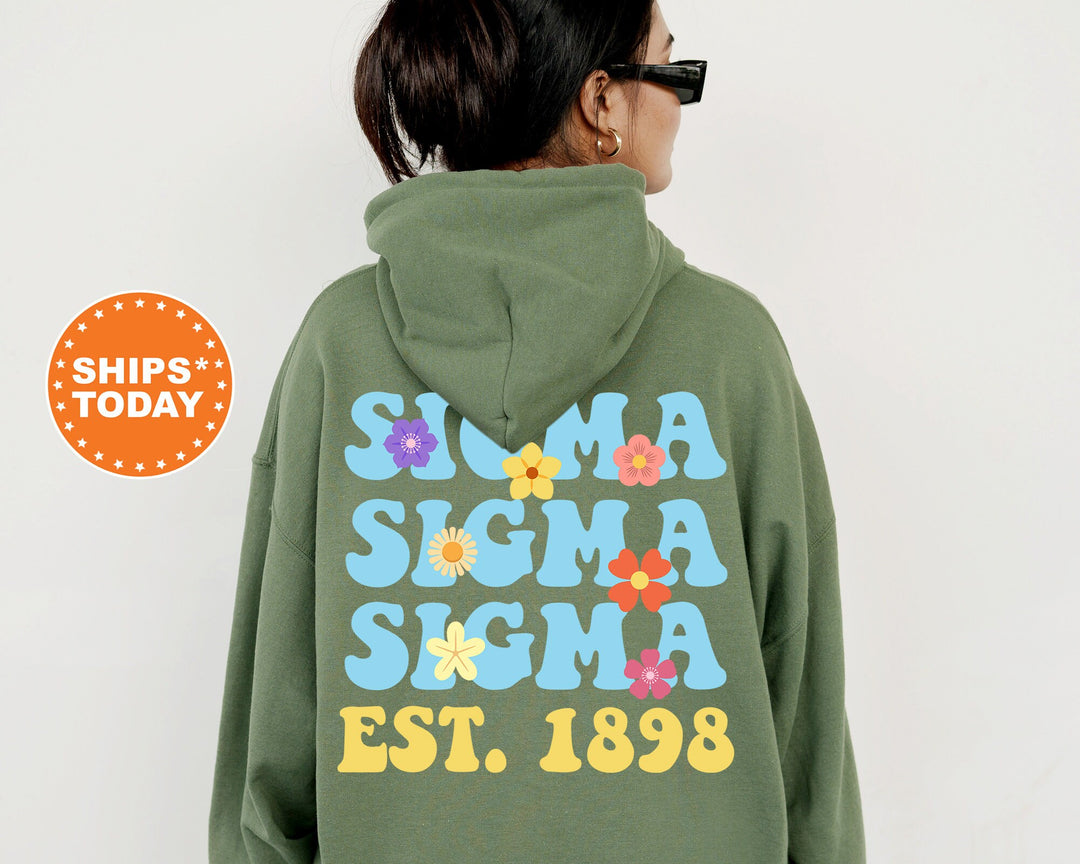 Sigma Sigma Sigma Bright Buds Sorority Sweatshirt | Tri Sigma Hoodie | Sorority Merch | Big Little Reveal Gift | Sorority Apparel