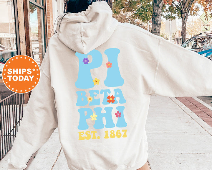 Pi Beta Phi Bright Buds Sorority Sweatshirt | Pi Phi Sweatshirt | Pi Beta Phi Hoodie | Greek Apparel | Big Little | Sorority Gift