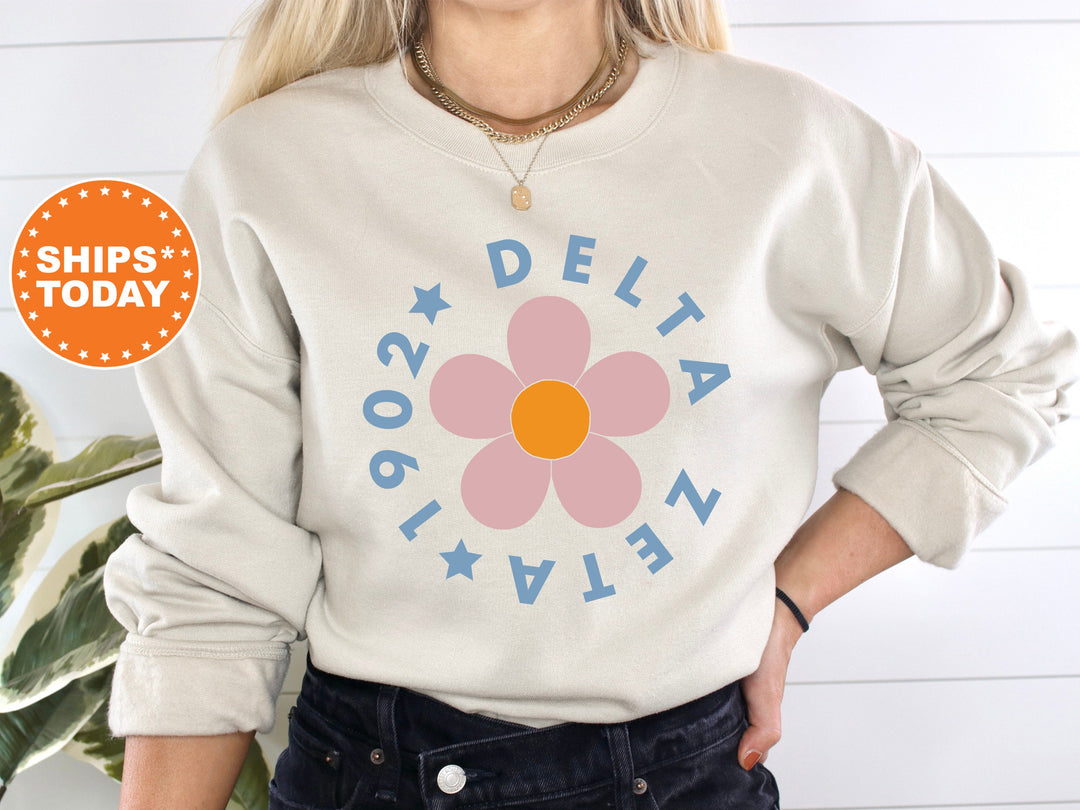 Delta Zeta Bright Floral Sorority Sweatshirt | Dee Zee Hoodie | Big Little Sorority Reveal | Greek Sweatshirt | Floral Sweatshirt _ 7449g