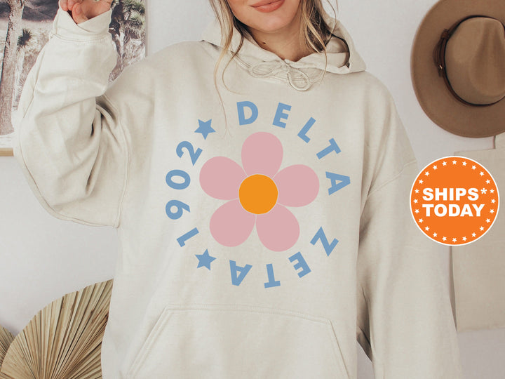 Delta Zeta Bright Floral Sorority Sweatshirt | Dee Zee Hoodie | Big Little Sorority Reveal | Greek Sweatshirt | Floral Sweatshirt _ 7449g