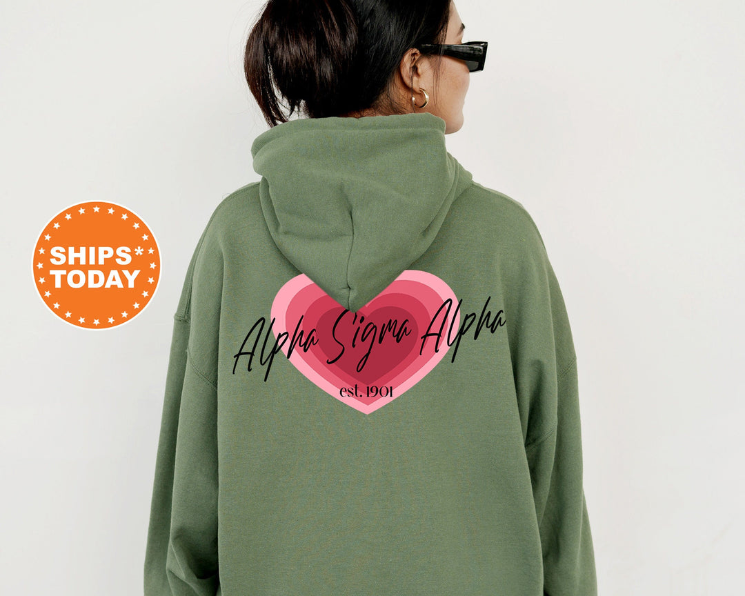 Alpha Sigma Alpha Heart Beats Sorority Sweatshirt | Alpha Sigma Alpha Hoodie | Sorority Apparel | Sorority Gift | Big Little Reveal 14044g