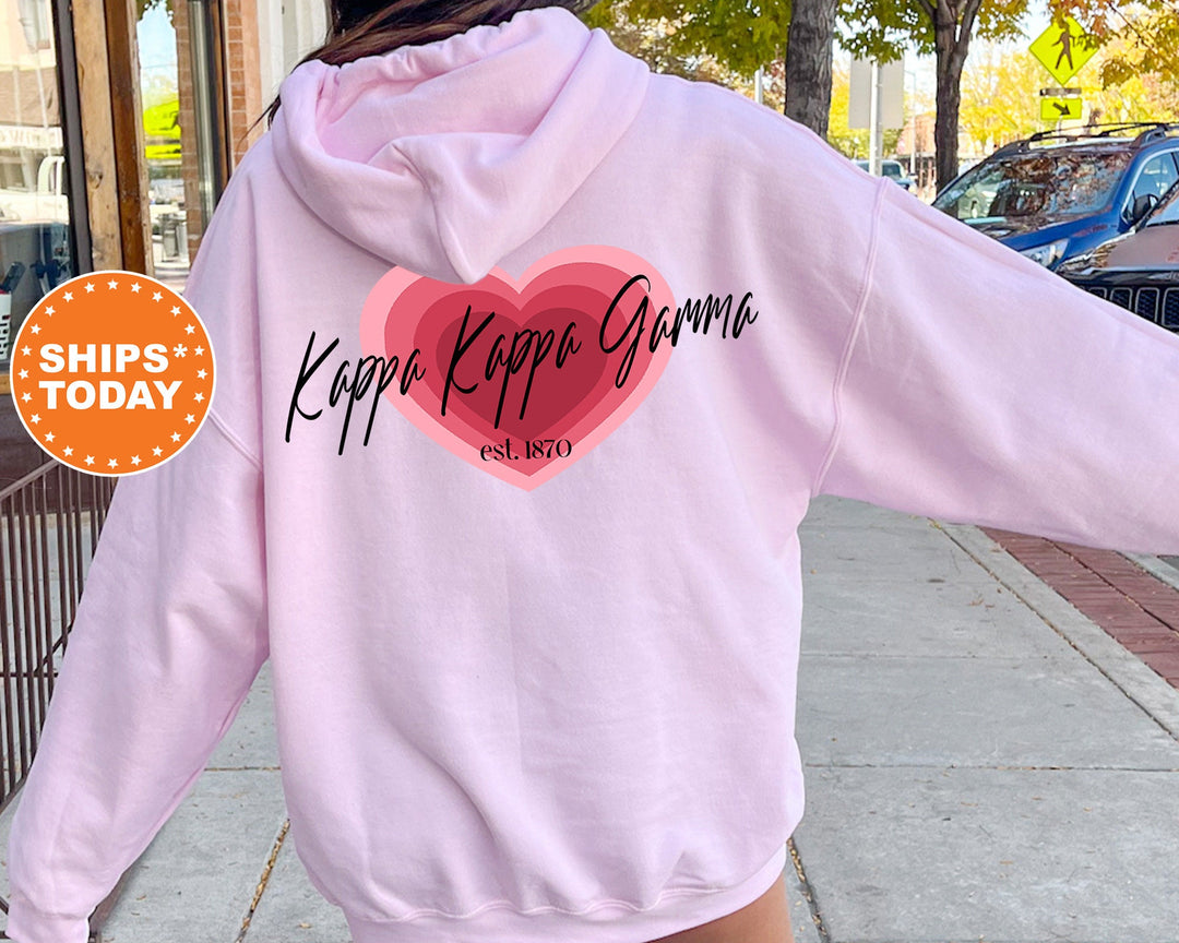 Kappa Kappa Gamma Heart Beats Sorority Sweatshirt | Kappa Kappa Gamma Hoodie | KAPPA Sweatshirt | Greek Apparel | Big Little Gift 14055g