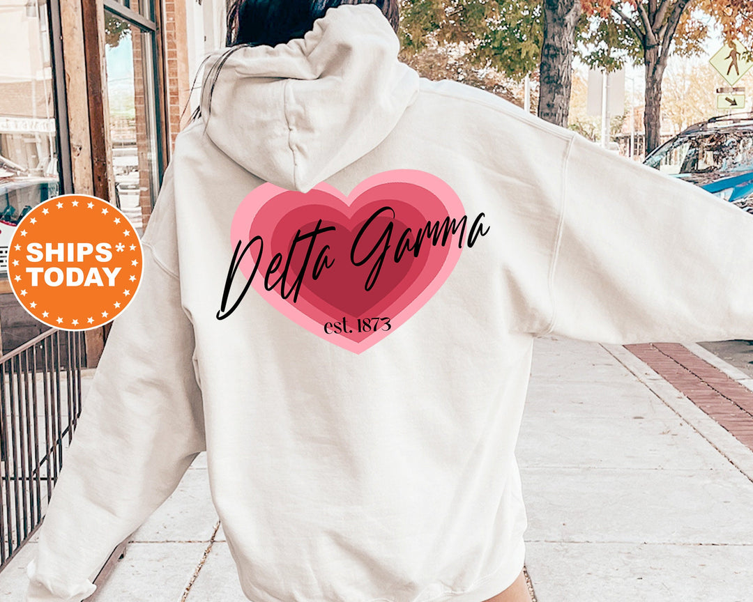 Delta Gamma Heart Beats Sorority Sweatshirt | Delta Gamma Hoodie | Dee Gee Sweatshirt | Big Little Reveal | Greek Apparel | Bid Day Gift