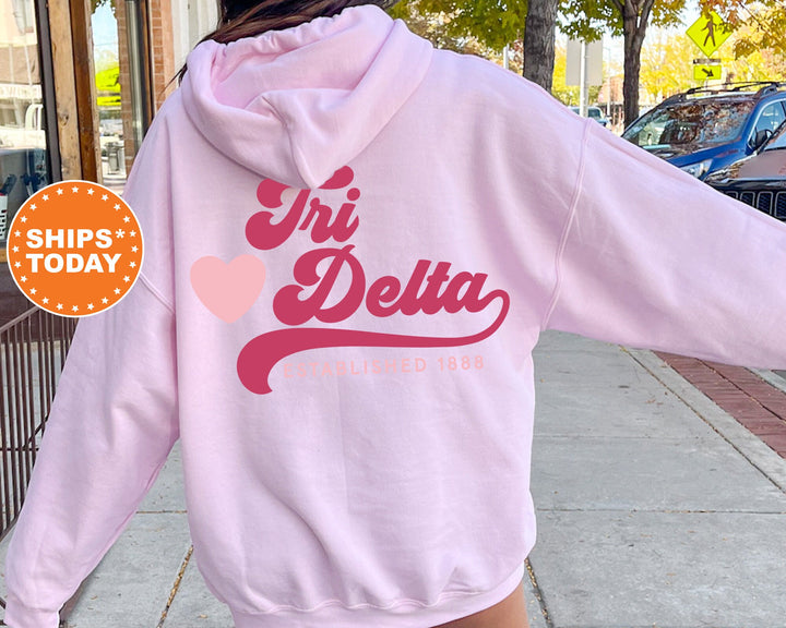 Delta Delta Delta Heart Haven Sorority Sweatshirt | Delta Delta Delta Hoodie | Tri Delta Sweatshirt | Sorority Merch | Big Little