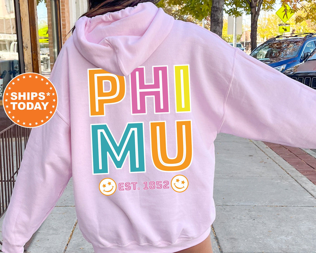 Phi Mu Frisky Script Sorority Sweatshirt | Phi Mu Hoodie | Phi Mu Sweatshirt | Sorority Apparel | Sorority Gifts For Little _ 14029g