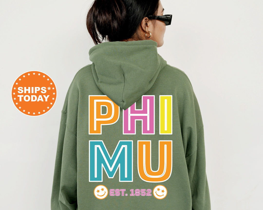 Phi Mu Frisky Script Sorority Sweatshirt | Phi Mu Hoodie | Phi Mu Sweatshirt | Sorority Apparel | Sorority Gifts For Little _ 14029g