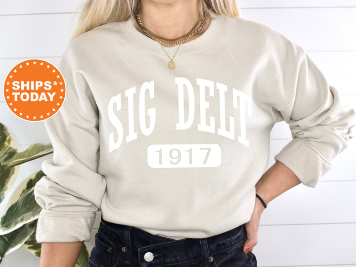 Sigma Delta Tau Athletic Sorority Sweatshirt | Sig Delt Sweatshirt | Big Little Reveal | Bid Day Gift | Sorority Hoodie | Greek Life