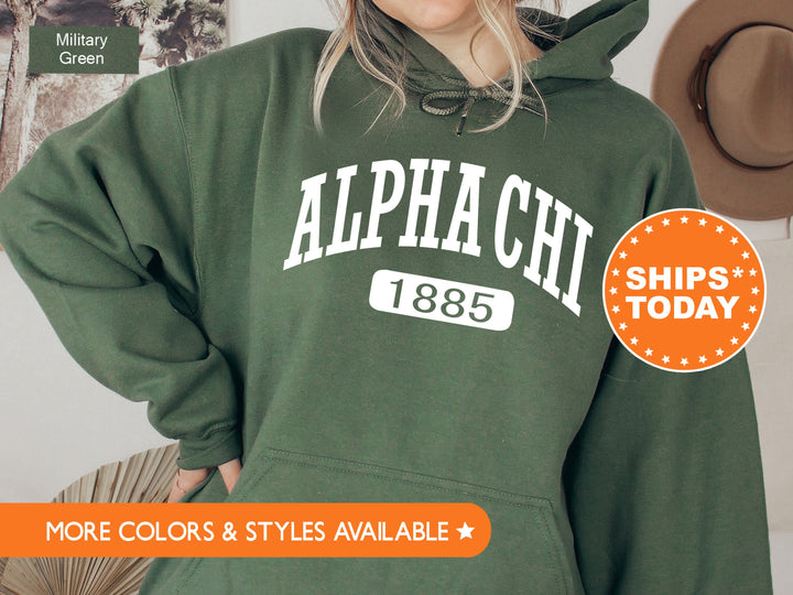 Alpha Chi Omega Athletic Sorority Sweatshirt | Alpha Chi Crewneck Sweatshirt | ACHIO Greek Apparel | AXO Hoodie | Big Little Gifts