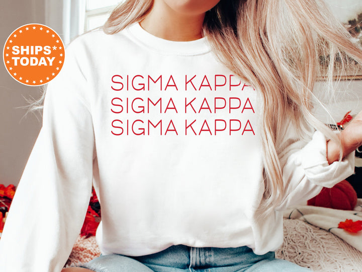 Sigma Kappa Red Layered Sorority Sweatshirt | Sig Kap Sorority Apparel | Sorority Letters | Sigma Kappa Hoodie | Big Little Reveal _ 5762g