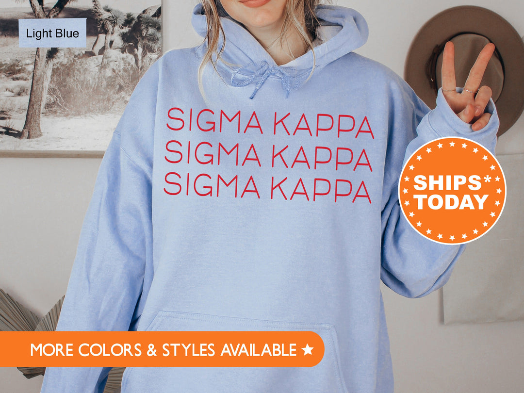 Sigma Kappa Red Layered Sorority Sweatshirt | Sig Kap Sorority Apparel | Sorority Letters | Sigma Kappa Hoodie | Big Little Reveal _ 5762g