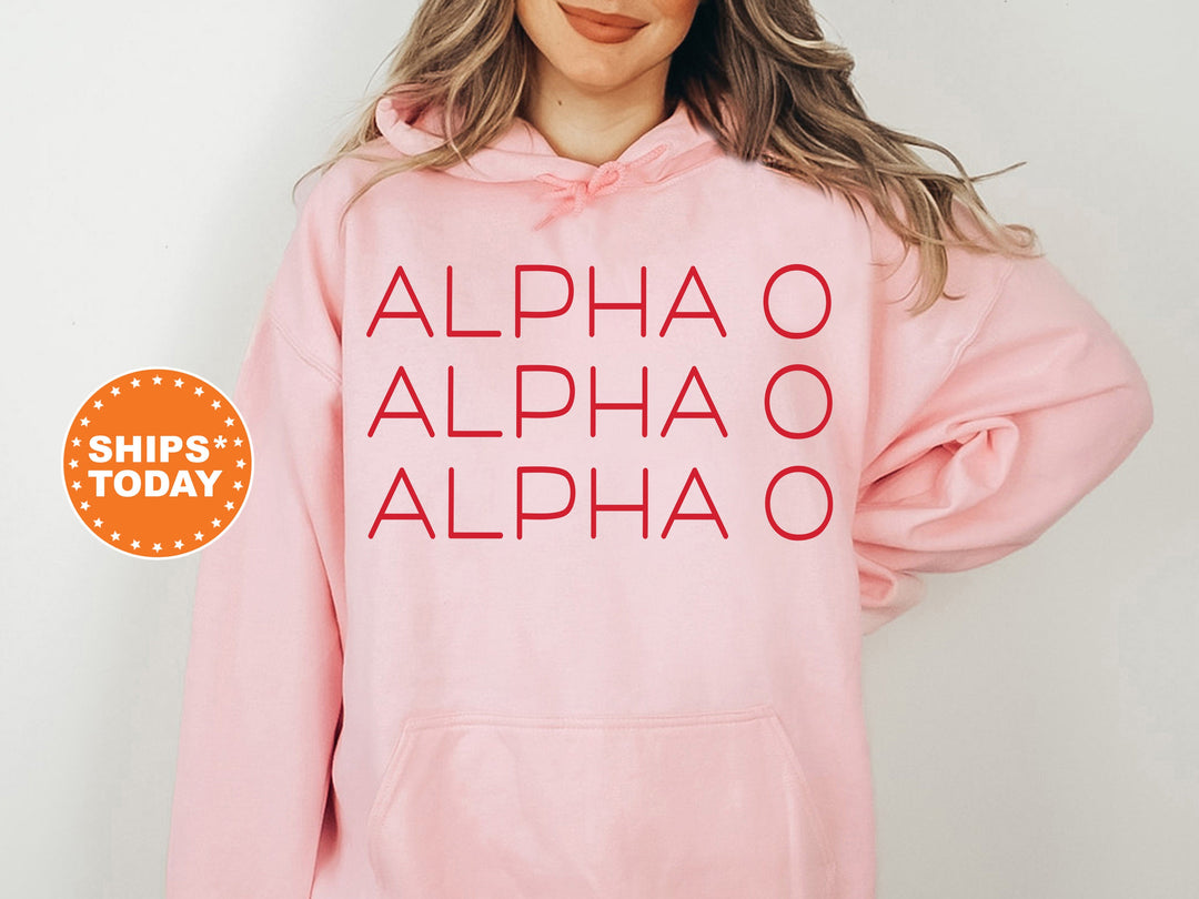 Alpha Omicron Pi Red Layered Sorority Sweatshirt | Alpha O Hoodie | AOPi Retro Sweatshirt | Sorority Sister Gift | Bid Day Basket _ 5744g