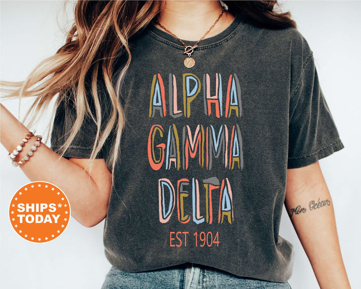 Alpha Gamma Delta Olivia Sorority T-Shirt | Alpha Gam Comfort Colors Shirt | AGD Sorority Gifts | Big Little Reveal | Greek Apparel _ 5536g