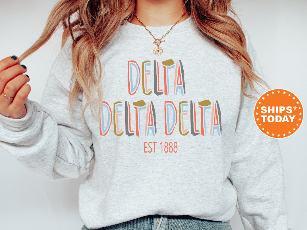 Delta Delta Delta Olivia Sorority Sweatshirt | Cute Tri Delta Sweatshirt | Big Little Reveal | Sorority Gift | Trendy Sweatshirt