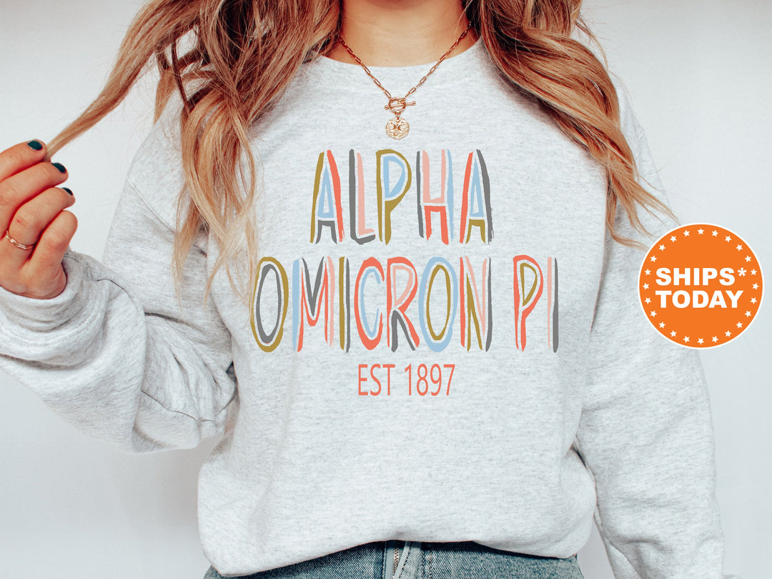 Alpha Omicron Pi Olivia Sorority Sweatshirt | Alpha O Sorority Hoodie | Sorority Merch | AOPi Initiation Gift | Big Little Reveal
