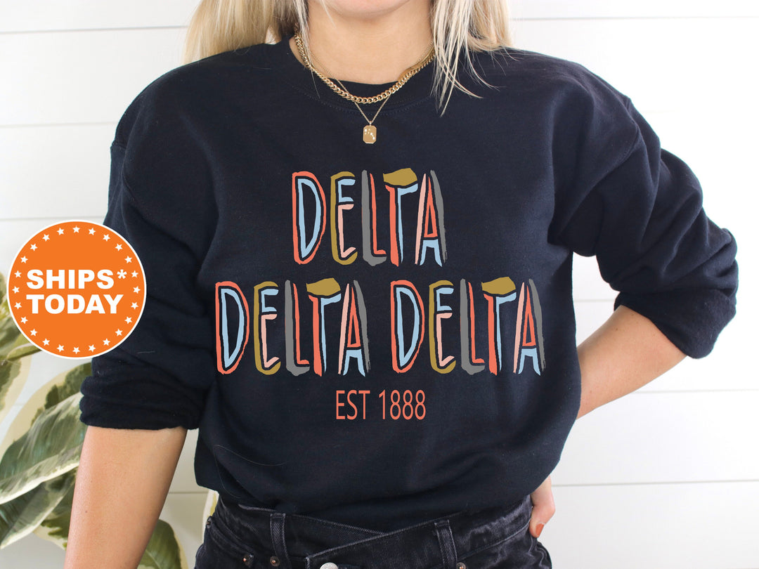 Delta Delta Delta Olivia Sorority Sweatshirt | Cute Tri Delta Sweatshirt | Big Little Reveal | Sorority Gift | Trendy Sweatshirt