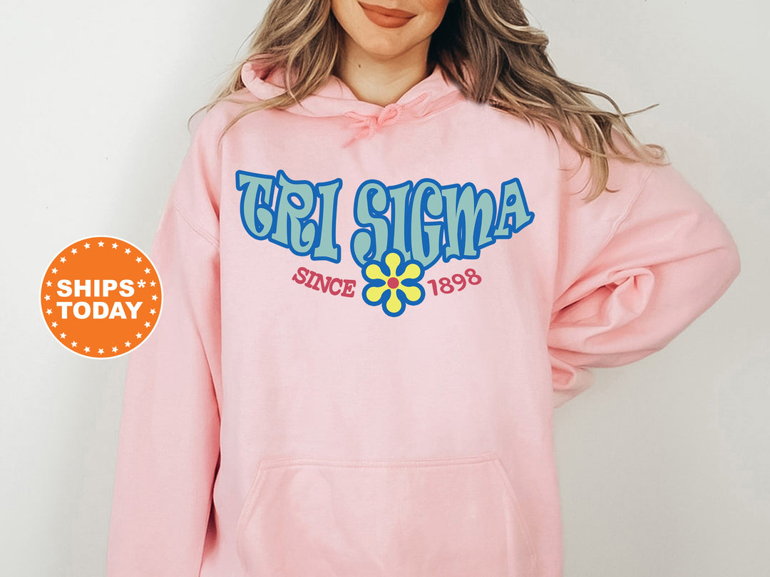 Sigma Sigma Sigma Outlined In Blue Sorority Sweatshirt | Tri Sigma Hoodie | Tri Sigma Recruitment | Big Little Gift | Sorority Merch