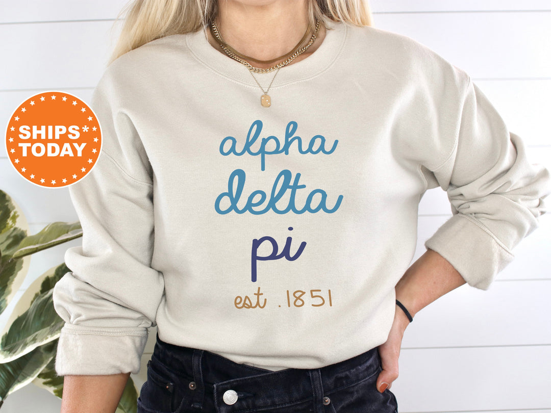 Alpha Delta Pi The Blues Sorority Sweatshirt | ADPI Sorority Hoodie | Big Little Reveal | Sorority Bid Day Gifts | College Apparel _ 8269g