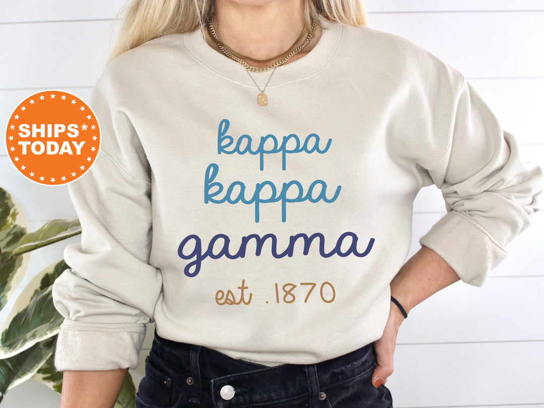 Kappa Kappa Gamma The Blues Sorority Sweatshirt | Kappa Kappa Gamma Sweatshirt | Sorority Apparel | Kappa Hoodie | Big Little Reveal _ 8285g