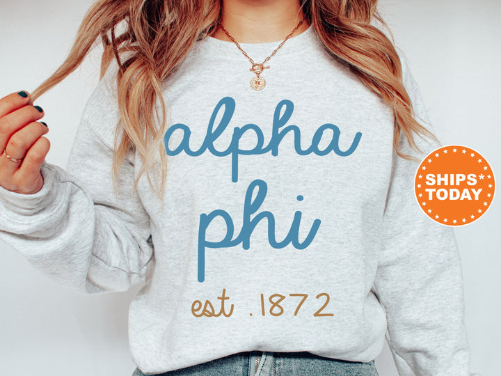 Alpha Phi The Blues Sorority Sweatshirt | Alpha Phi Sweatshirt | Alpha Phi Merch | Big Little Gift | APHI Hoodie | Sorority Apparel _ 8273g