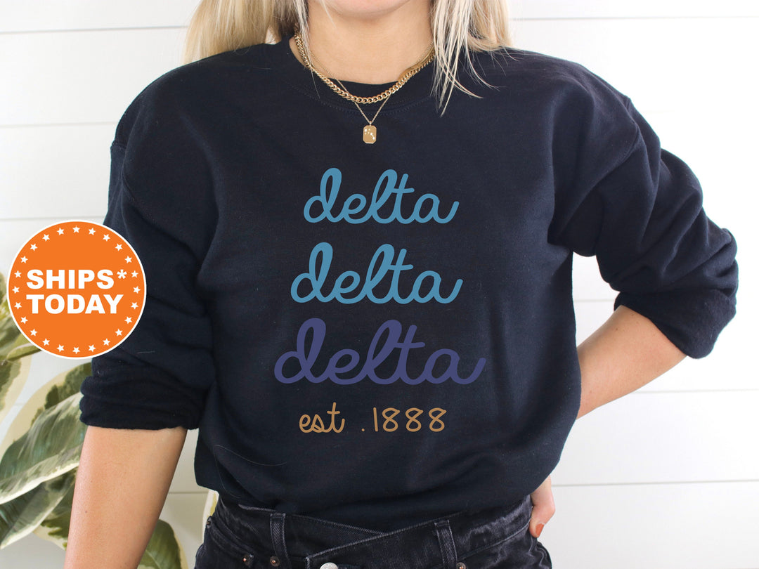 Delta Delta Delta The Blues Sorority Sweatshirt | Tri Delta Sweatshirt | Delta Delta Delta Hoodie | Big Little Gift | Sorority Merch _ 8278g