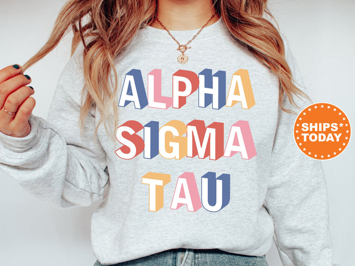 Alpha Sigma Tau Loud Box Sorority Sweatshirt | Alpha Sigma Tau Retro Sweatshirt | Sorority Gifts | Greek Apparel | Big Little Reveal _ 5566g