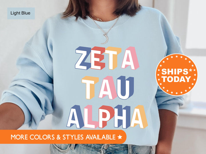 Zeta Tau Alpha Loud Box Sorority Sweatshirt | ZETA Retro Sweatshirt | Sorority Gifts | ZETA Sorority Apparel | Big Little Reveal _ 5584g