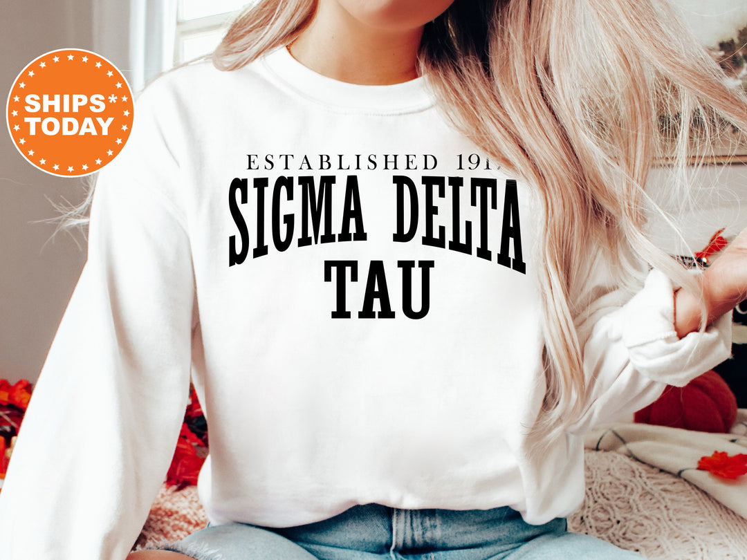 Sigma Delta Tau Founding Sorority Sweatshirt | Sigma Delta Tau Merch | Sigma Delta Tau Hoodie | Sig Delt Sweatshirt | Greek Apparel _ 5463g