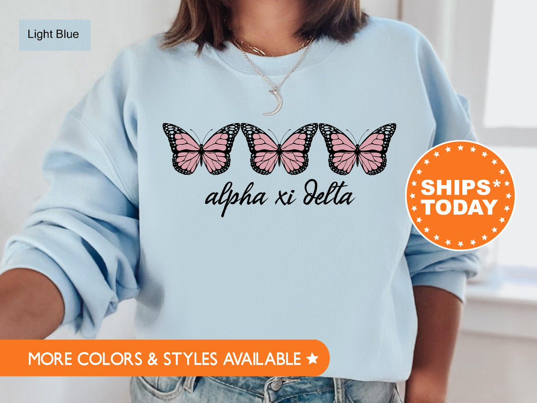 Alpha Xi Delta Blooming Butterfly Sorority Sweatshirt | Alpha Xi Hoodie | Sorority Merch | Big Little Reveal Gift | AXID Bid Day Basket 5320g