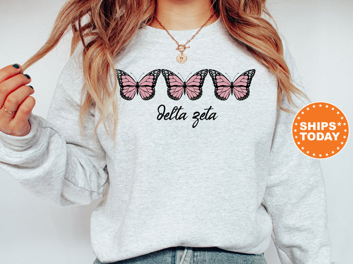 Delta Zeta Blooming Butterfly Sorority Sweatshirt | Dee Zee Sweatshirt | DZ Sorority Apparel | Big Little Reveal | Bid Day Basket Gift