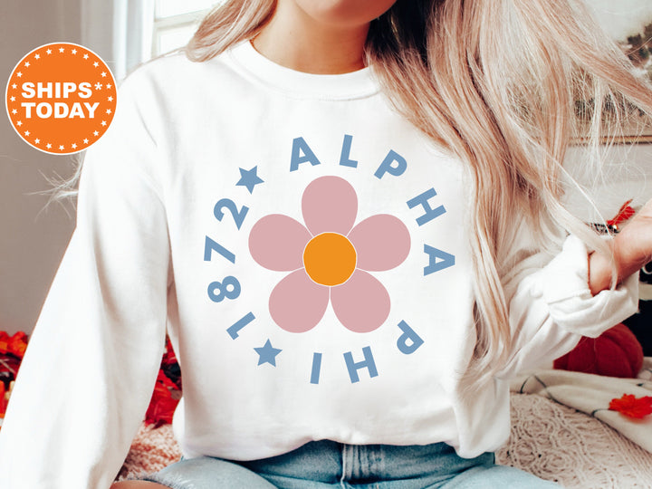Alpha Phi Bright Floral Sorority Sweatshirt | APHI Hoodie | Big Little Sorority Reveal | Greek Sweatshirt | Trendy Floral Sweatshirt _ 7441g
