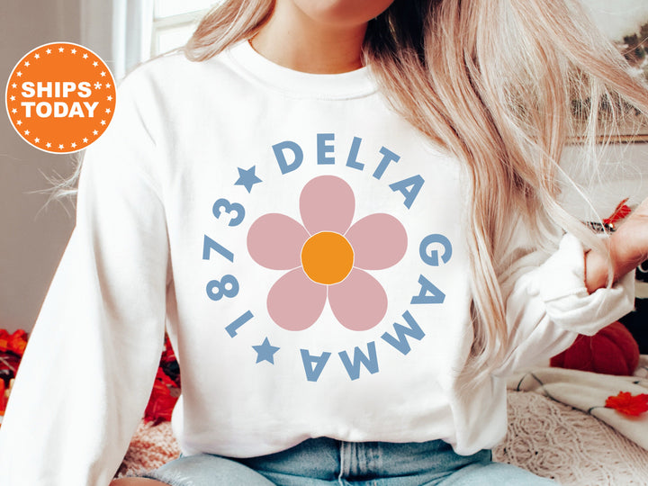 Delta Gamma Bright Floral Sorority Sweatshirt | Dee Gee Hoodie | Big Little Sorority | Greek Sweatshirt | Trendy Floral Sweatshirt _ 7447g