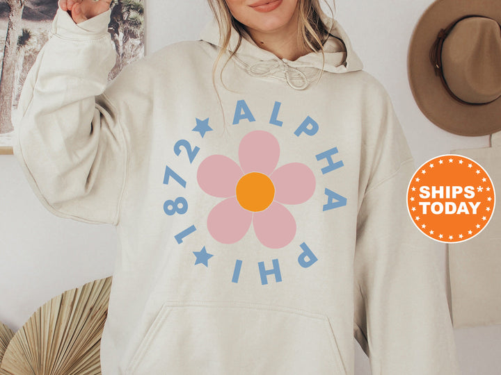 Alpha Phi Bright Floral Sorority Sweatshirt | APHI Hoodie | Big Little Sorority Reveal | Greek Sweatshirt | Trendy Floral Sweatshirt _ 7441g