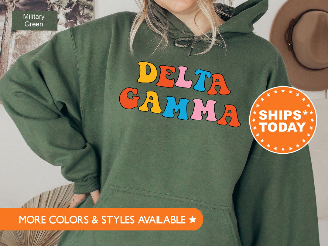 Delta Gamma Disco Retro Sorority Sweatshirt | Delta Gam Retro Sweatshirt | Dee Gee Merch | DG Greek Apparel | Big Little Reveal _ 7499g