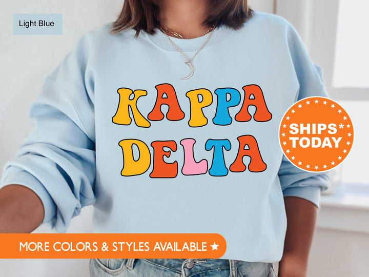 Kappa Delta Disco Retro Sorority Sweatshirt | Kay Dee Retro Sweatshirt | KD Initiation Gift | Sorority Big Little | Bid Day Basket _ 7504g