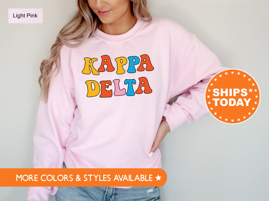 Kappa Delta Disco Retro Sorority Sweatshirt | Kay Dee Retro Sweatshirt | KD Initiation Gift | Sorority Big Little | Bid Day Basket _ 7504g