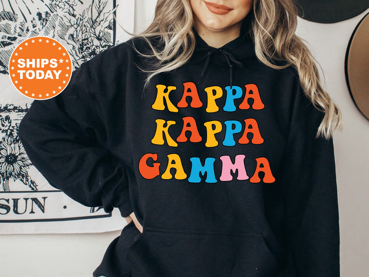 Kappa Kappa Gamma Disco Retro Sorority Sweatshirt | Kappa Sorority Hoodie | Sorority Merch | Big Little Reveal Gift | KKG Bid Day _ 7505g