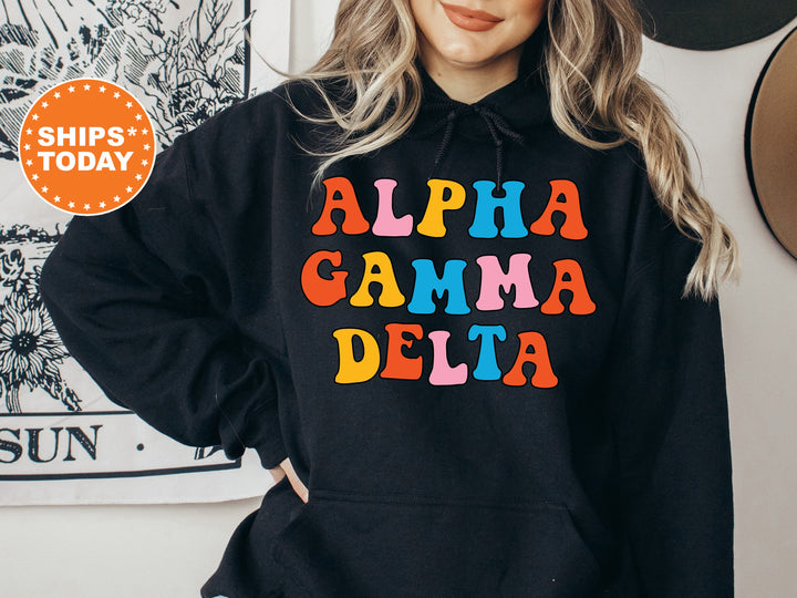 Alpha Gamma Delta  Disco Retro Sorority Sweatshirt | Alpha Gam Hoodie | Retro Sweatshirt | AGD Greek Apparel | Big Little Reveal | _ 7491g