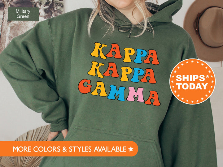 Kappa Kappa Gamma Disco Retro Sorority Sweatshirt | Kappa Sorority Hoodie | Sorority Merch | Big Little Reveal Gift | KKG Bid Day _ 7505g