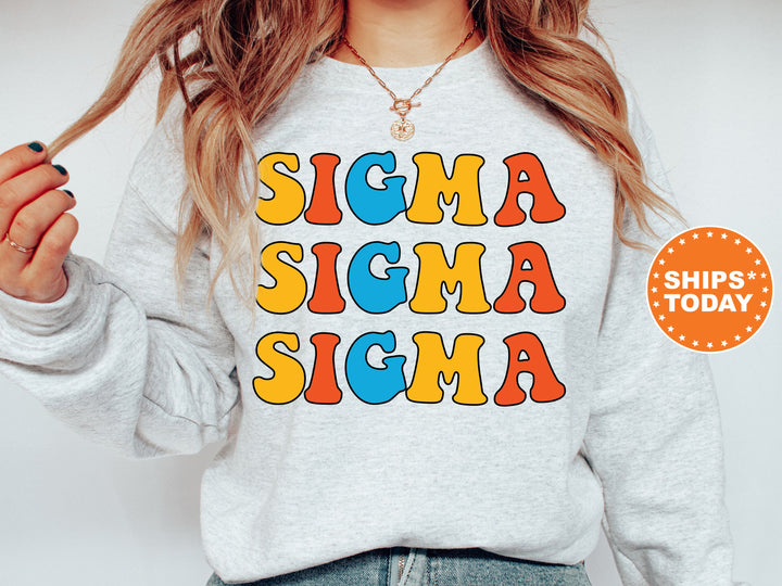 Sigma Sigma Sigma Disco Retro Sorority Sweatshirt | Tri Sigma Hoodie | Retro Letters Sweatshirt | Sorority Gifts | Big Little Reveal _ 7511g