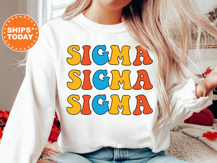 Sigma Sigma Sigma Disco Retro Sorority Sweatshirt | Tri Sigma Hoodie | Retro Letters Sweatshirt | Sorority Gifts | Big Little Reveal _ 7511g