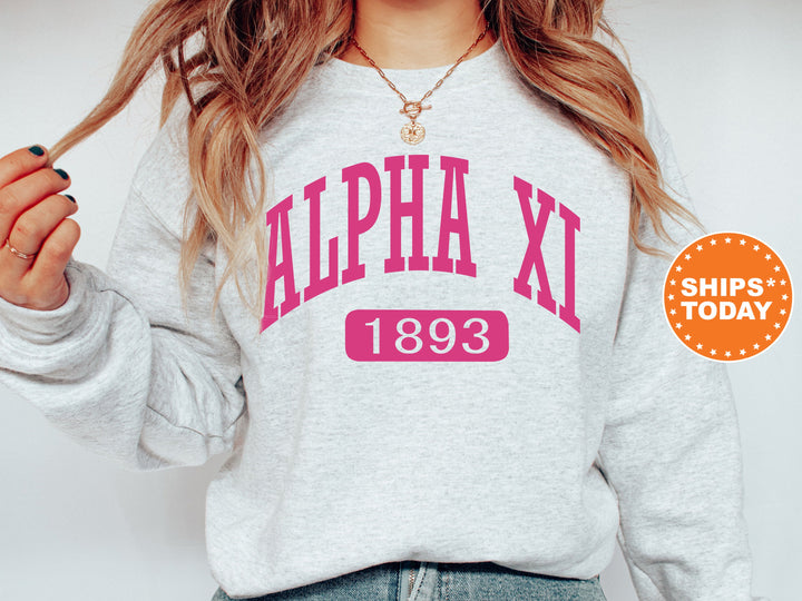 Alpha Xi Delta Pink Baseball Sorority Sweatshirt | AXID Sorority Merch | Alpha Xi Hoodie | Big Little Reveal Gift | Sorority Gifts