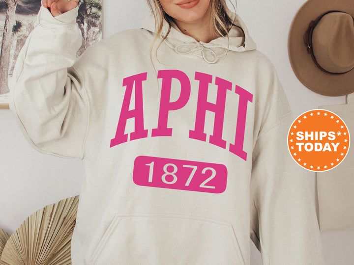 Alpha Phi Pink Baseball Sorority Sweatshirt | APHI Crewneck Sweatshirt | Alpha Phi Hoodie | Big Little Reveal | Sorority Gifts