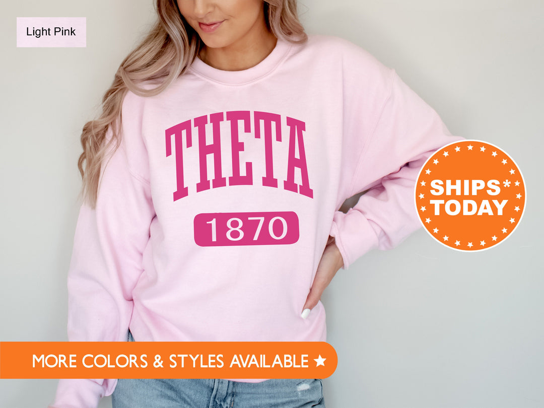 Kappa Alpha Theta Pink Baseball Sorority Sweatshirt | Kappa Alpha Theta Hoodie | Theta Sorority Merch | Big Little Reveal Gift