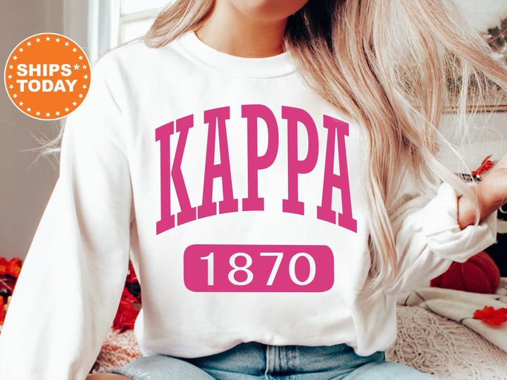 Kappa Kappa Gamma Pink Baseball Sorority Sweatshirt | Kappa Kappa Gamma Merch | Kappa Sorority Hoodie | Big Little Sorority Gift