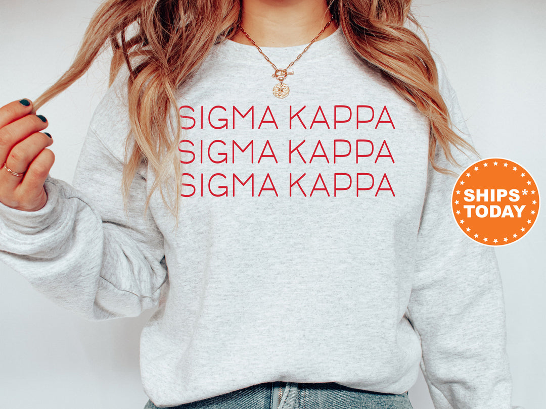 Sigma Kappa Red Layered Sorority Sweatshirt | Sig Kap Sorority Apparel | Sorority Letters | Sigma Kappa Hoodie | Big Little Reveal _ 5762g