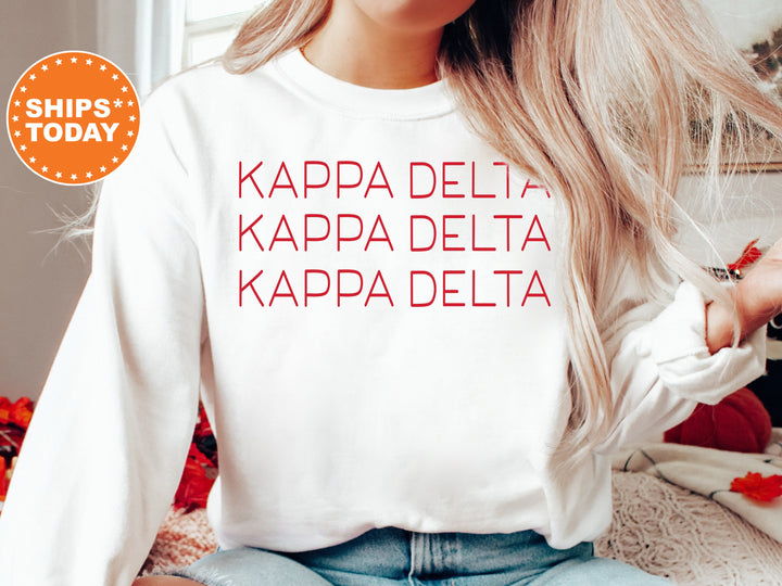 Kappa Delta Red Layered Sorority Sweatshirt | Kay Dee Hoodie | Kappa Delta Merch | Sorority Gifts For Little | KD Initiation Gift _ 5756g