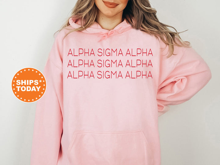 Alpha Sigma Alpha Red Layered Sorority Sweatshirt | ASA Crewneck Sweatshirt | Sorority Hoodie | Trendy Sweatshirt | Big Little Gift _ 5746g
